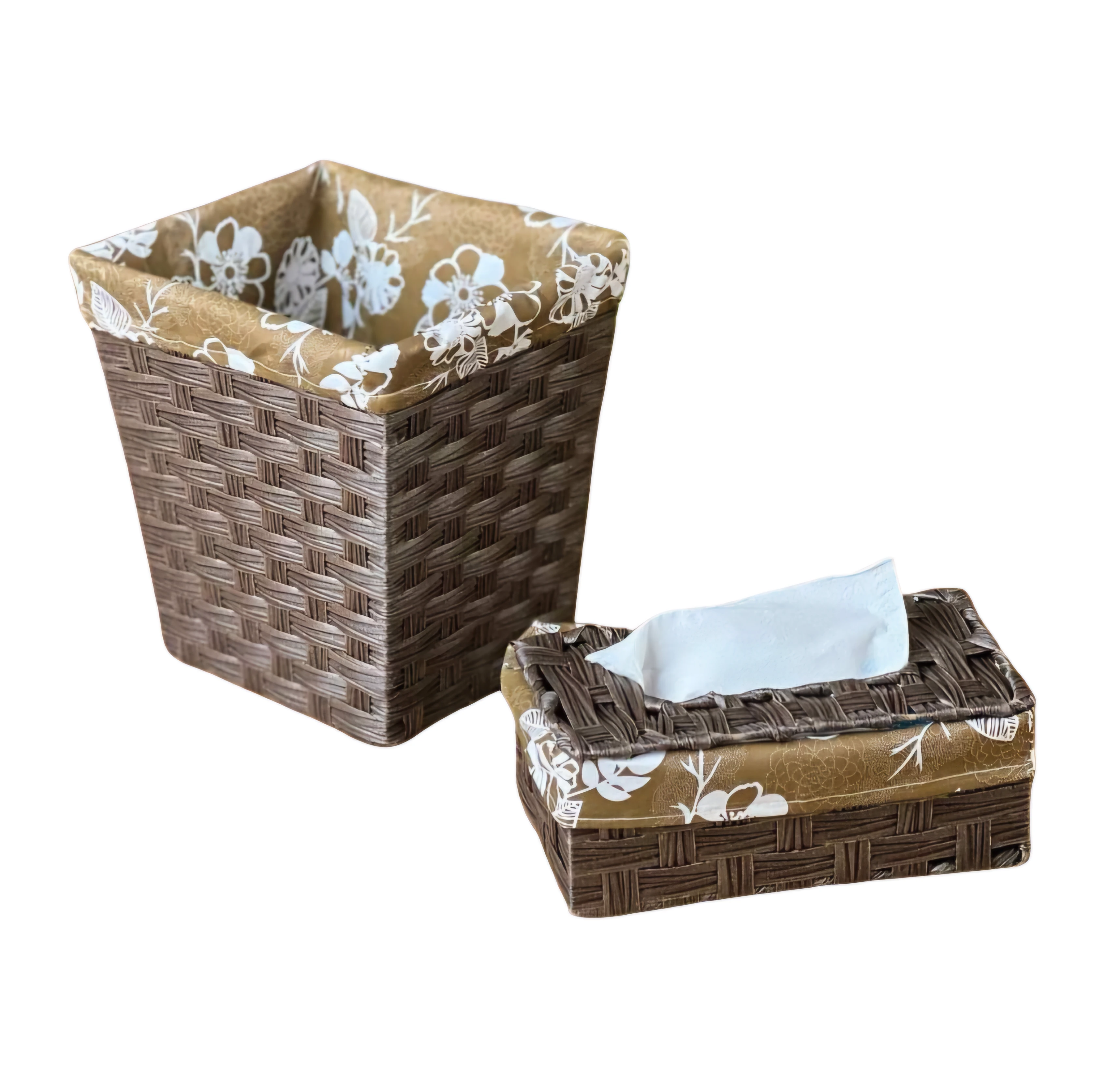 Straw basket with straw napkin bucket